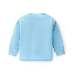 Babyhug Cotton Full Sleeves Solid Colour Pullover & Front Open Thermal Vests Pack of 2 - Light Blue