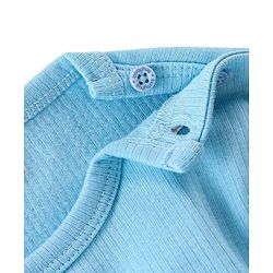 Babyhug Cotton Full Sleeves Solid Colour Pullover & Front Open Thermal Vests Pack of 2 - Light Blue