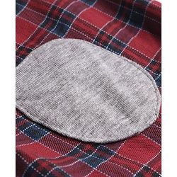 Babyhug Cotton Woven Full Sleeves Mandarin Collared Checks Shirt - Red