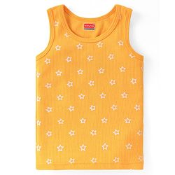 Babyhug  Full Sleeves Thermal T-Shirt Vest & Pant Set with Star Print - Yellow