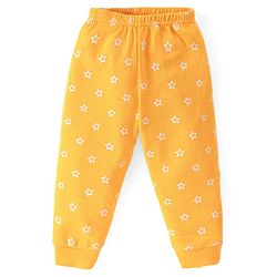 Babyhug  Full Sleeves Thermal T-Shirt Vest & Pant Set with Star Print - Yellow