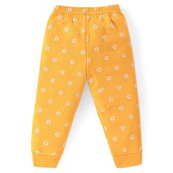 Babyhug  Full Sleeves Thermal T-Shirt Vest & Pant Set with Star Print - Yellow