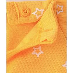 Babyhug  Full Sleeves Thermal T-Shirt Vest & Pant Set with Star Print - Yellow