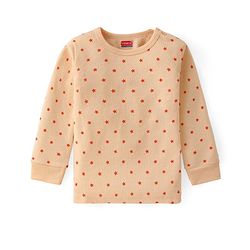 Babyhug Full Sleeves Thermal Wear Set Star Print - Yellow