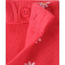 Babyhug Full Sleeves Thermal Wear Vest T-Shirt & Pant Set with Floral Print -Pink
