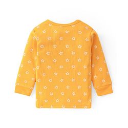 Babyhug Full Sleeves Front Open Thermal Vest & Leggings with Floral Print - Yellow