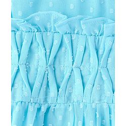 Babyhug Rayon Woven Full Sleeves Printed Top - Light Blue