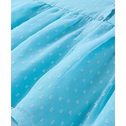Babyhug Rayon Woven Full Sleeves Printed Top - Light Blue