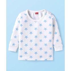 Babyhug Full Sleeves Vest Pullover & Bottom Thermal Wear Combo Star Print Pack Of 3 - White
