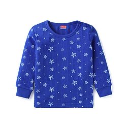 Babyhug Full Sleeves Vest Pullover & Bottom Thermal Wear Combo Star Print Pack Of 3 - Blue