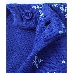 Babyhug Full Sleeves Vest Pullover & Bottom Thermal Wear Combo Star Print Pack Of 3 - Blue