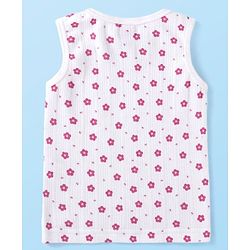 Babyhug Full Sleeves Vest Pullover & Bottom Thermal Wear Combo Floral Print Pack Of 3 - White