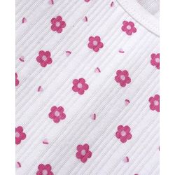 Babyhug Full Sleeves Vest Pullover & Bottom Thermal Wear Combo Floral Print Pack Of 3 - White
