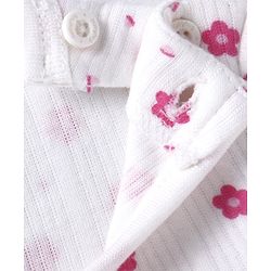Babyhug Full Sleeves Vest Pullover & Bottom Thermal Wear Combo Floral Print Pack Of 3 - White