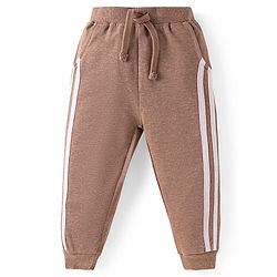 Babyhug Terry Knit Full Sleeves Sweatshirt & Joggers Set with Bear Patch Detailing - Brown