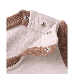 Babyhug Terry Knit Full Sleeves Sweatshirt & Joggers Set with Bear Patch Detailing - Brown