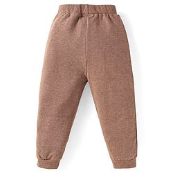 Babyhug Terry Knit Full Sleeves Sweatshirt & Joggers Set with Bear Patch Detailing - Brown