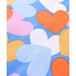 Babyhug Cotton Knit Full Sleeves Sleep Suit With Heart Print - Light Blue