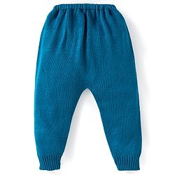 Babyhug Knitted Full Sleeves Striped Pullover Sweater - Royal Blue & Red