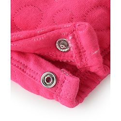 Babyhug Winter Polyfill Full Sleeves Romper with Cap & Booties Frill Detailing - Pink