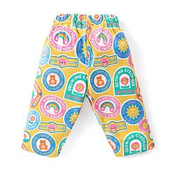 Babyhug Cotton Knit Full Sleeves Night Suit with Sun & Floral Print - Yellow