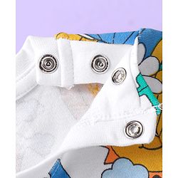 Babyhug Cotton Knit Full Sleeves Night Suit With Animal & Vehicle Print - White