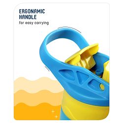 Babyhug Stainless Steel Insulated Sipper Bottle Dino Print Blue  - 350 ml