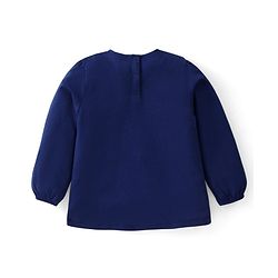 Babyhug Cotton Knit Full Sleeves Top with Strawberry & Text Print - Navy Blue