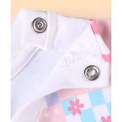Babyhug Cotton Knit Full Sleeves Co-ords Night Suit with Animal Print - Pink