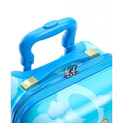 Babyhug Kid's Small 1 Day Trip Trolley Bag Tiger Print Blue -18 Inches| Shock Resistant| Telescopic Handle| Water Resistant| Easy Zipper Closure| Durable Swivel Wheels
