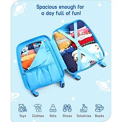 Babyhug Kid's Small 1 Day Trip Trolley Bag Space Theme Print Purple -18 Inches