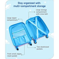 Babyhug Kid's Small 1 Day Trip Trolley Bag Space Theme Print Purple -18 Inches