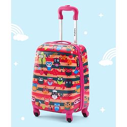 Babyhug Kid's Small 1 Day Trip Trolley Bag Tiger Print Blue -18 Inches| Shock Resistant| Telescopic Handle| Water Resistant| Easy Zipper Closure| Durable Swivel Wheels