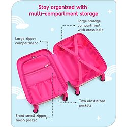 Babyhug Kid's Small 1 Day Trip Trolley Bag Tiger Print Blue -18 Inches| Shock Resistant| Telescopic Handle| Water Resistant| Easy Zipper Closure| Durable Swivel Wheels