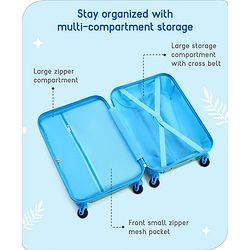 Babyhug Kid's Small 1 Day Trip Trolley Bag Loin Print Blue -20 Inches