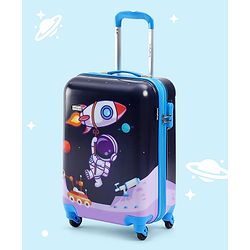 Babyhug Kid's Small 1 Day Trip Trolley Bag Loin Print Blue -20 Inches