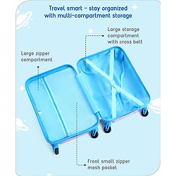 Babyhug Kid's Small 1 Day Trip Trolley Bag Loin Print Blue -20 Inches