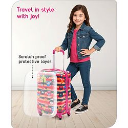 Babyhug Kid's Small 1 Day Trip Trolley Bag Loin Print Blue -20 Inches