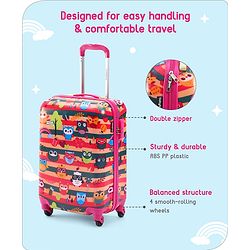 Babyhug Kid's Small 1 Day Trip Trolley Bag Loin Print Blue -20 Inches