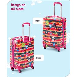Babyhug Kid's Small 1 Day Trip Trolley Bag Loin Print Blue -20 Inches