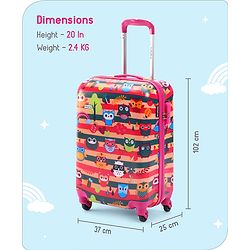 Babyhug Kid's Small 1 Day Trip Trolley Bag Loin Print Blue -20 Inches