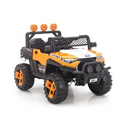 Babyhug RANGER 4X4 Battery Operated Ride On Jeep with Music & LED Lights - Olive Green| Forward & Reverse Drive| Wide Comfortable Seat| Rechargeable Battery| Remote Control| Pre-loaded Music with USB & AUX| Easy to Assemble| Wide Comfortable Seat| Ea