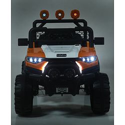 Babyhug RANGER 4X4 Battery Operated Ride On Jeep with Music & LED Lights - Olive Green| Forward & Reverse Drive| Wide Comfortable Seat| Rechargeable Battery| Remote Control| Pre-loaded Music with USB & AUX| Easy to Assemble| Wide Comfortable Seat| Ea