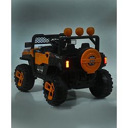 Babyhug RANGER 4X4 Battery Operated Ride On Jeep with Music & LED Lights - Olive Green| Forward & Reverse Drive| Wide Comfortable Seat| Rechargeable Battery| Remote Control| Pre-loaded Music with USB & AUX| Easy to Assemble| Wide Comfortable Seat| Ea