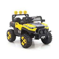 Babyhug RANGER 4X4 Battery Operated Ride On Jeep with Music & LED Lights - Red| Forward & Reverse Drive| Wide Comfortable Seat| Rechargeable Battery| Remote Control| Pre-loaded Music with USB & AUX| Easy to Assemble| Wide Comfortable Seat| Easy to Op