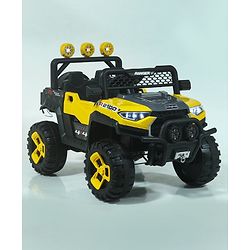 Babyhug RANGER 4X4 Battery Operated Ride On Jeep with Music & LED Lights - Red| Forward & Reverse Drive| Wide Comfortable Seat| Rechargeable Battery| Remote Control| Pre-loaded Music with USB & AUX| Easy to Assemble| Wide Comfortable Seat| Easy to Op