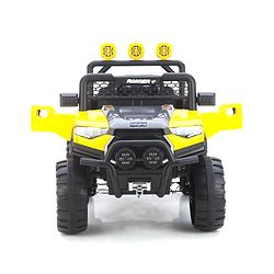 Babyhug RANGER 4X4 Battery Operated Ride On Jeep with Music & LED Lights - Red| Forward & Reverse Drive| Wide Comfortable Seat| Rechargeable Battery| Remote Control| Pre-loaded Music with USB & AUX| Easy to Assemble| Wide Comfortable Seat| Easy to Op