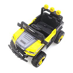 Babyhug RANGER 4X4 Battery Operated Ride On Jeep with Music & LED Lights - Red| Forward & Reverse Drive| Wide Comfortable Seat| Rechargeable Battery| Remote Control| Pre-loaded Music with USB & AUX| Easy to Assemble| Wide Comfortable Seat| Easy to Op