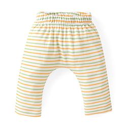 Babyhug Cotton Knit Full Sleeves Front Open Night Suit With Stripes & Planet Print - Light Blue