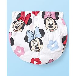 Babyhug Disney Single Jersey Knit Full Sleeves Frock With Minnie Mouse Graphics Bloomer & Headband - White